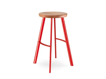 SPOT SP-770W-NC - Steel and wood stool with footrest by LD Seating - view 2